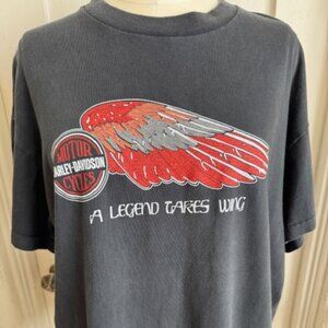 Vintage Harley Davidson Legend Takes Wing Hanes Single Stitch  T Shirt - XL
